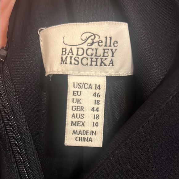 Belle Badgley Mischka Womens Navy Fiona Dress Size 14 - Picture 4 of 8